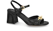 Order (W) Louis Vuitton Sandales Noires ''Edge en Cuir à Bride Unique Tendance Mode'' 1ABGGC