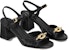(Women) Louis Vuitton Edge Leather 'Fashion Trend Single Strap Sandal' Black 1ABGGC