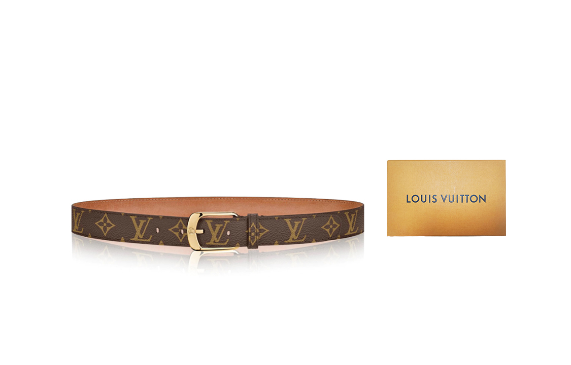 (Women) LOUIS VUITTON Ellipse  Leather Belt 3cm Buckle. M6919