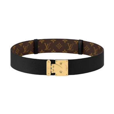 (Women) Louis Vuitton Embossed Calfskin Black Belt 5CM. M4103Z