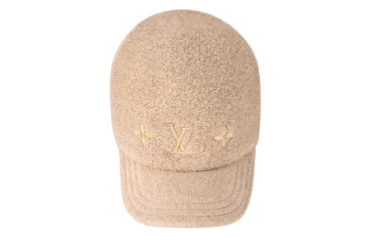 Shop (W) LOUIS VUITTON Topi Embroidered 3 Elements Signature Wool Coklat Muda M7250M