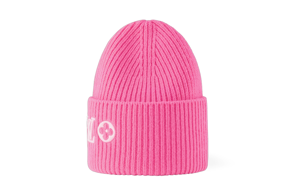 (Women) Louis Vuitton Embroidered LV Monogram Wool Beanie  Pink M78927