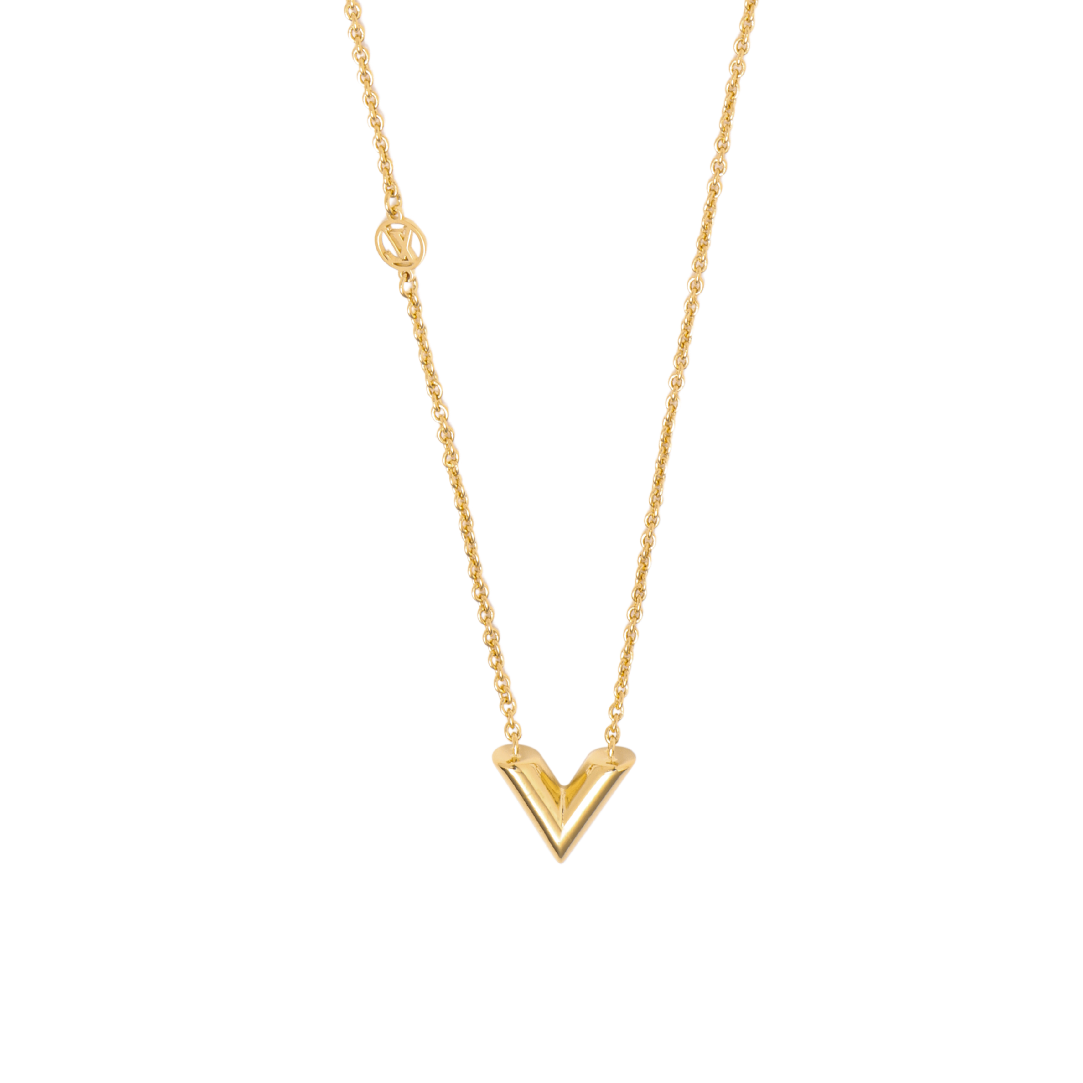 Order (W) 路易威登金色雕刻LV標誌黃銅項鍊 M00857