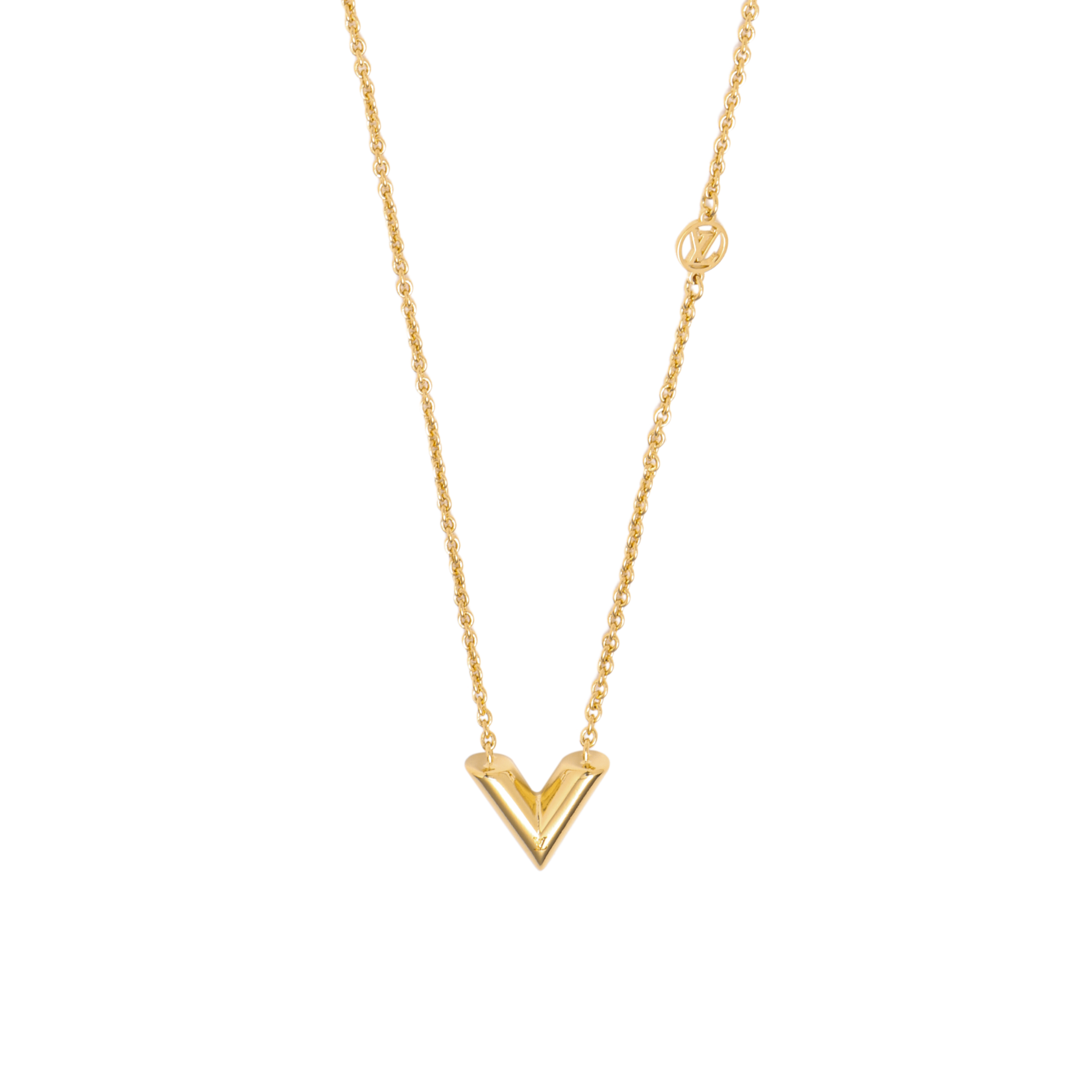 Lookbook (W) 路易威登金色雕刻LV標誌黃銅項鍊 M00857