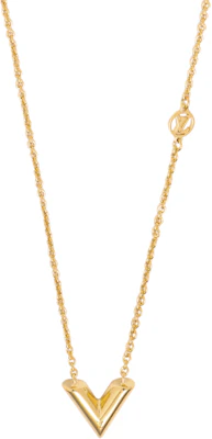 (W) 路易威登金色雕刻LV標誌黃銅項鍊 M00857 Lookbook (W) 路易威登金色雕刻LV標誌黃銅項鍊 M00857