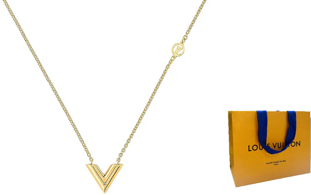 (W) 路易威登金色雕刻LV標誌黃銅項鍊 M00857 Sizing (W) 路易威登金色雕刻LV標誌黃銅項鍊 M00857