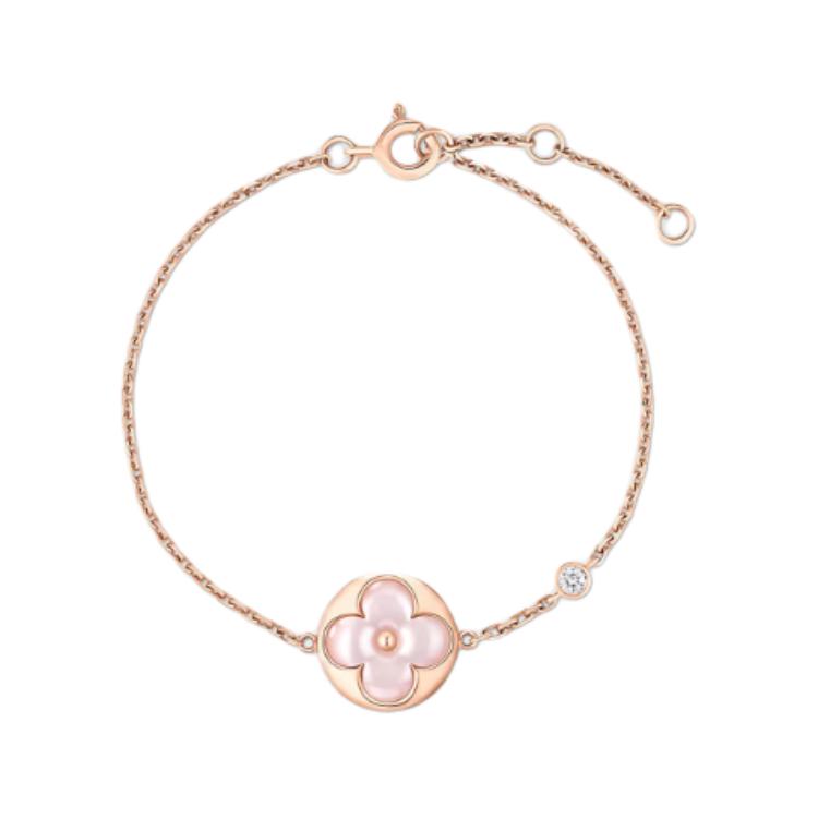 (Women) Louis Vuitton Engraved LV Logo Rose Gold Bracelet for Women QA5116