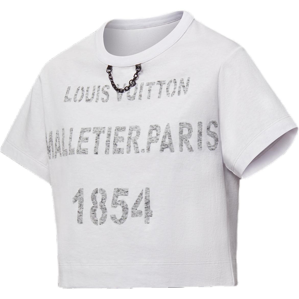 (Women) LOUIS VUITTON Engraved Short-Sleeve Regular T-Shirt Women White SS25 1AGQFK 圖 4