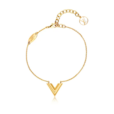 (Women) Louis Vuitton Essential V Gold Brass Fashion Bracelet M61084