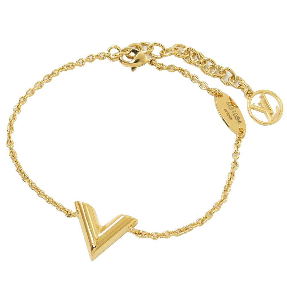 (Women) Louis Vuitton Essential V Gold Brass Fashion Bracelet M61084 圖 3