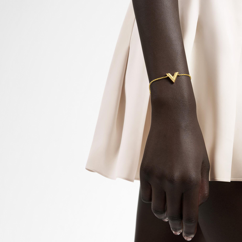 (Women) Louis Vuitton Essential V Gold Brass Fashion Bracelet M61084 圖 5