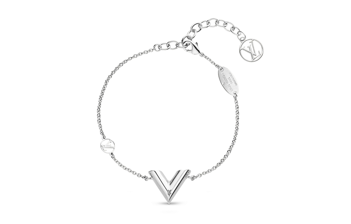 (Women) LOUIS VUITTON Essential V Palladium-Plated Brass Bracelet M63198