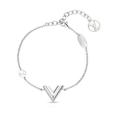 (Women) LOUIS VUITTON Essential V Palladium-Plated Brass Bracelet M63198