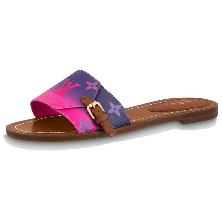 (W) LV Fashion Buckle Sandals 'Purple Pink'