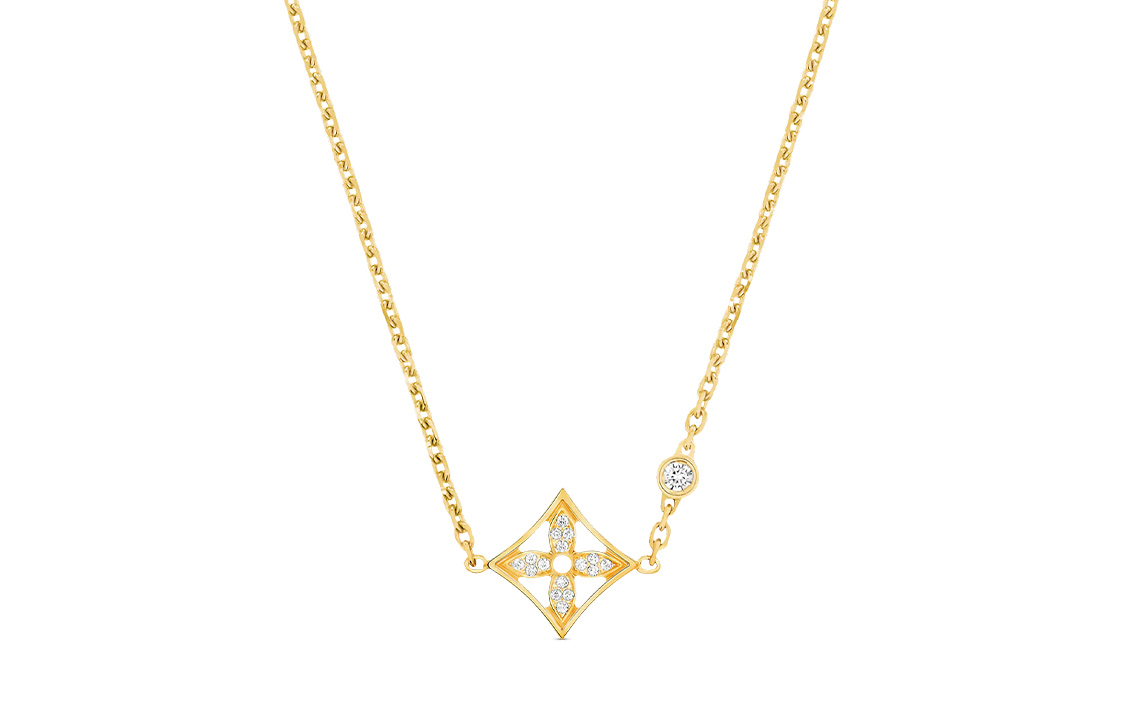 Buy (Women) LOUIS VUITTON Fashion Logo 18K Gold Diamond Necklace for Women - Gold Q93870