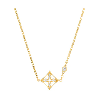 (Women) LOUIS VUITTON Fashion Logo 18K Gold Diamond Necklace for Women - Gold Q93870