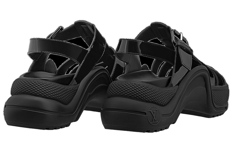 Shop (W) Sandal Fashion Louis Vuitton 'Hitam' 1AB166