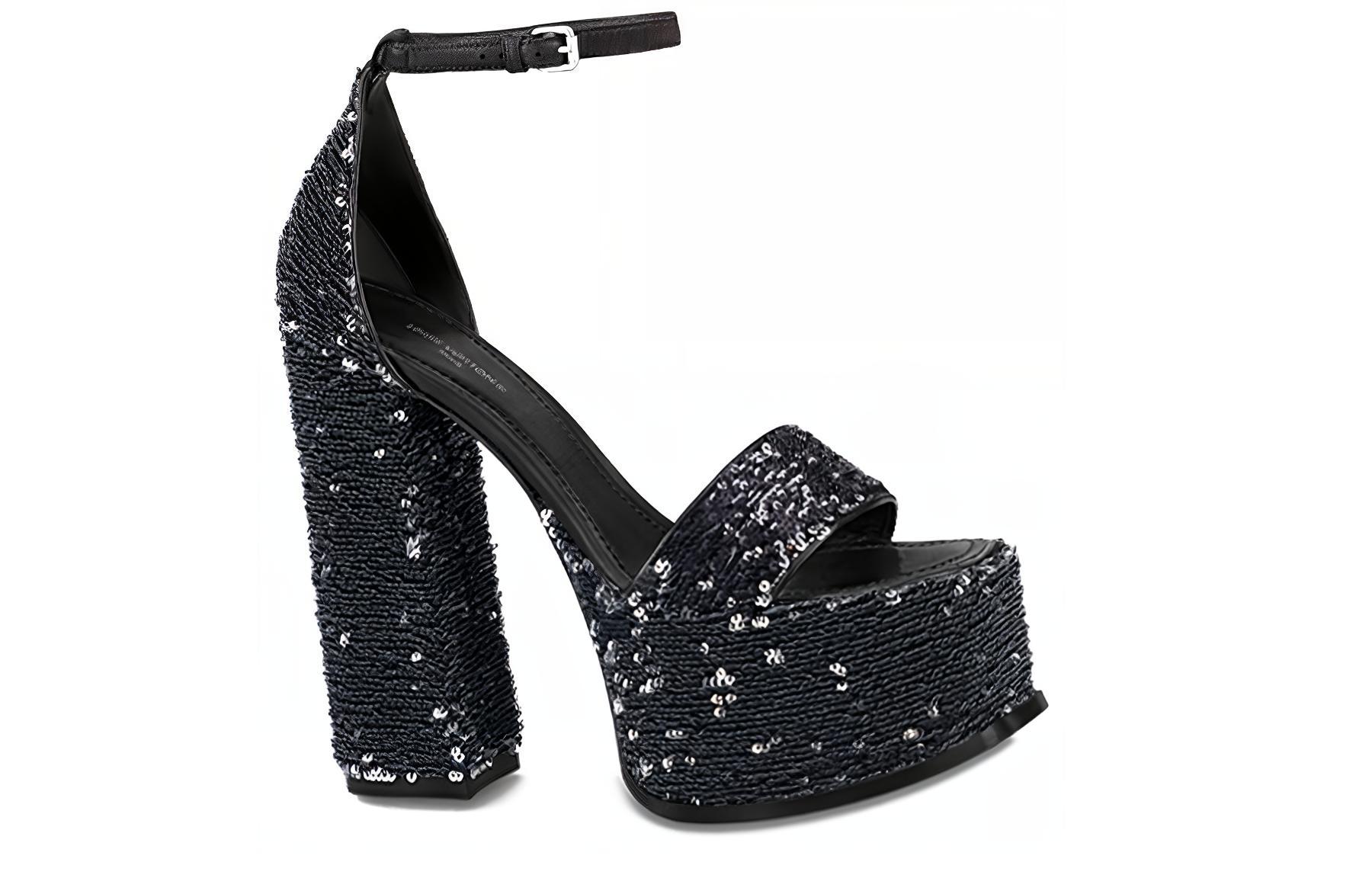 Order (W) 路易威登蓝色亮片扣时尚凉鞋 1AB3A3