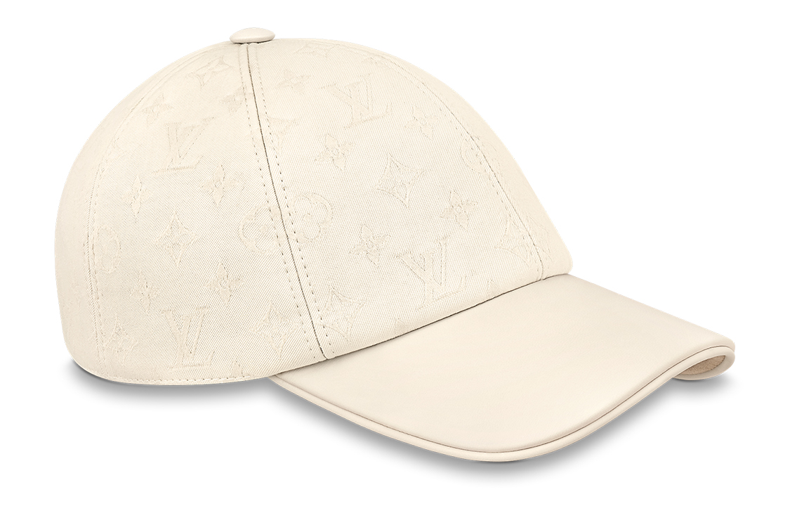 (Women) Louis Vuitton First Logo Printed Cotton Baseball Cap White (). M7087M
