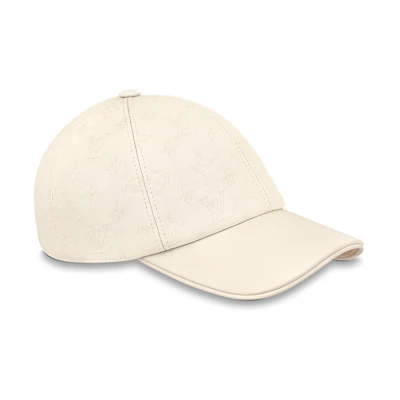 (Women) Louis Vuitton First Logo Printed Cotton Baseball Cap White (). M7087M