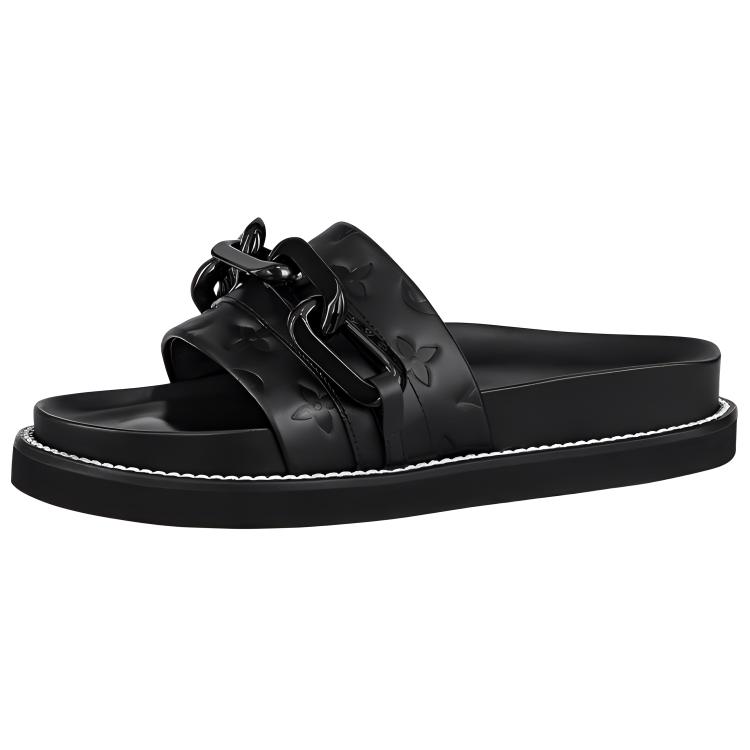 (Women) Louis Vuitton Flat Comfort Sandal 'Black' 1A9R9O