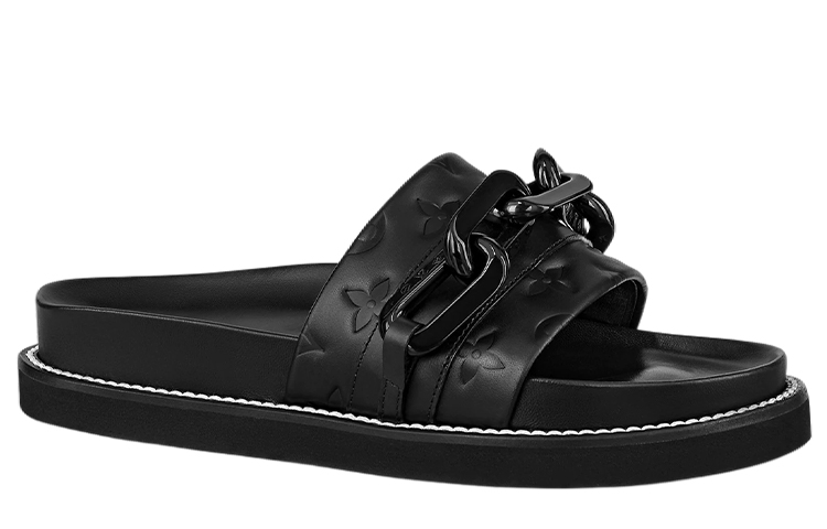 Order (Women) Louis Vuitton Flat Comfort Sandal 'Black' 1A9R9O