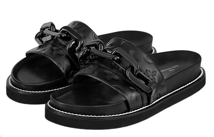 Lookbook (Women) Louis Vuitton Flat Comfort Sandal 'Black' 1A9R9O