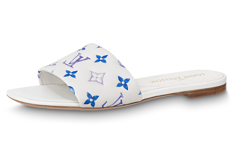 Buy 路易威登 一字型平底 時尚涼拖 女款 白色