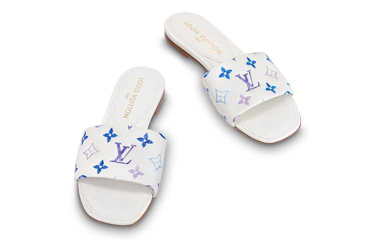 Shop 路易威登 一字型平底 時尚涼拖 女款 白色