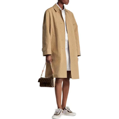 (W) 路易威登Flight Mode SS24米色印花单排扣风衣女款. 1AFLRB Lookbook (W) 路易威登Flight Mode SS24米色印花单排扣风衣女款. 1AFLRB