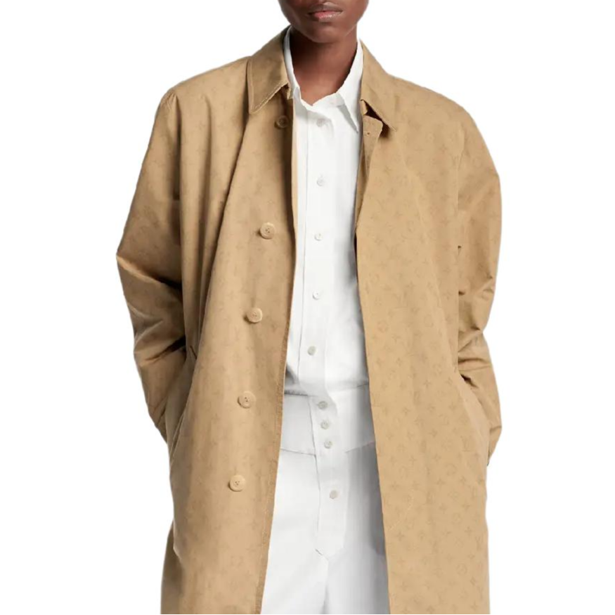 Shop (W) ルイ・ヴィトン フライトモード SS24 ベージュ ロゴ シングル トレンチコート レディース 1AFLRB