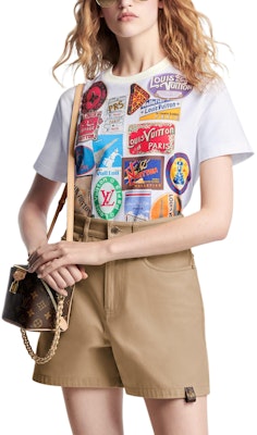 (W) 路易威登 Flight Mode SS24 標誌貼布白色圓領女款短袖T恤 1AFMNQ Purchase (W) 路易威登 Flight Mode SS24 標誌貼布白色圓領女款短袖T恤 1AFMNQ