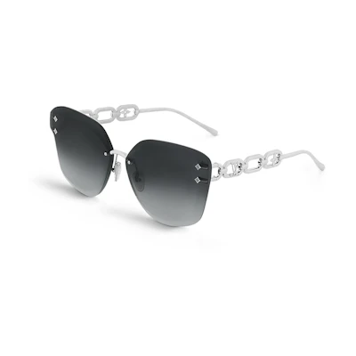 (Women) LOUIS VUITTON Floral Accent Irregular Metal Sunglasses Women Silver. Z2142U