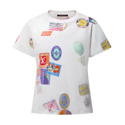 (Women) LOUIS VUITTON Floral Applique Print White T-Shirt SS25 Regular Fit 22141628