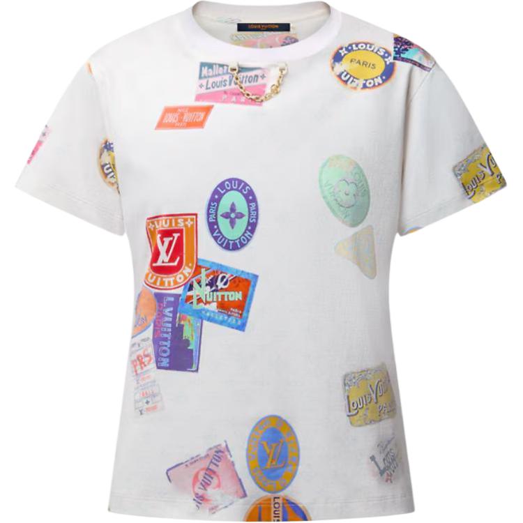 (Women) LOUIS VUITTON Floral Applique Print White T-Shirt SS25  Regular Fit 22141628 圖 2