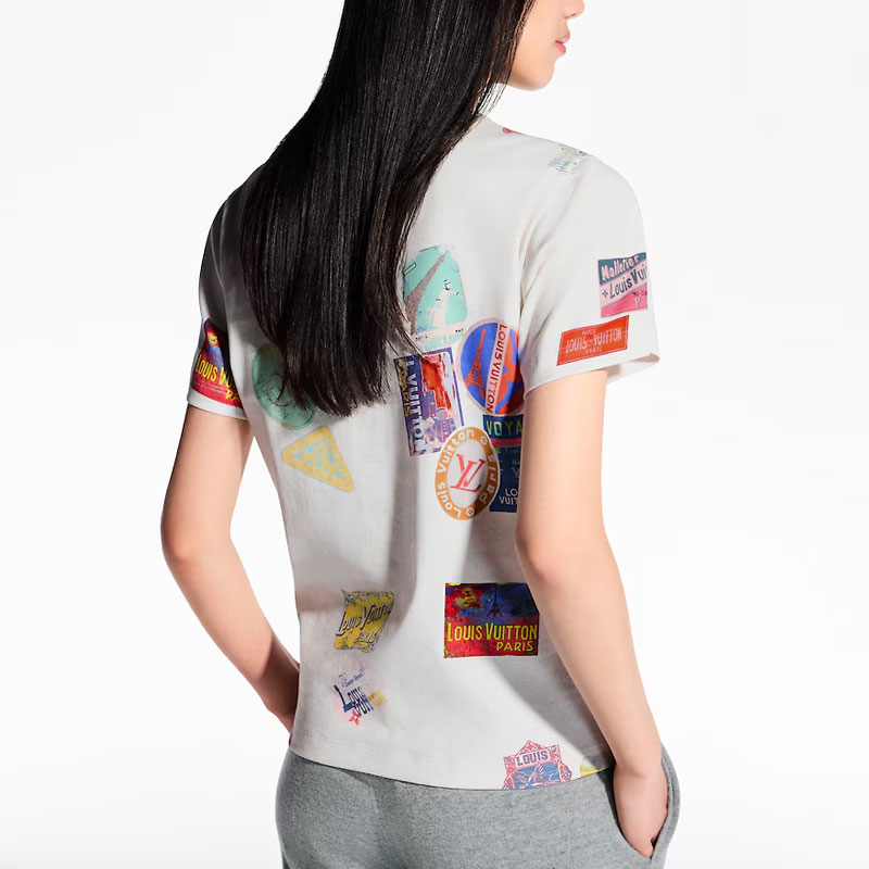 (Women) LOUIS VUITTON Floral Applique Print White T-Shirt SS25  Regular Fit 22141628 圖 4
