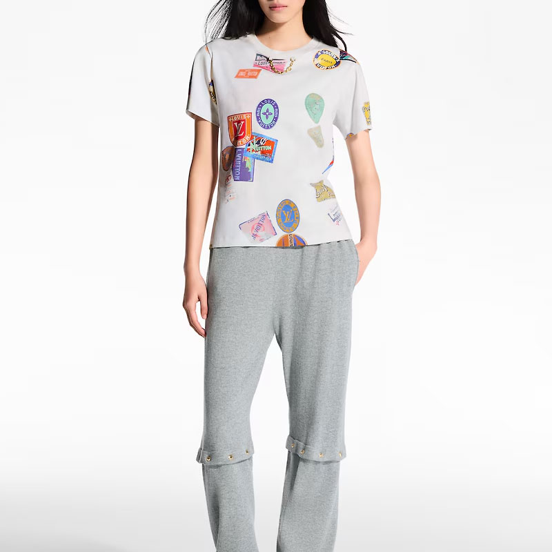 (Women) LOUIS VUITTON Floral Applique Print White T-Shirt SS25  Regular Fit 22141628 圖 5