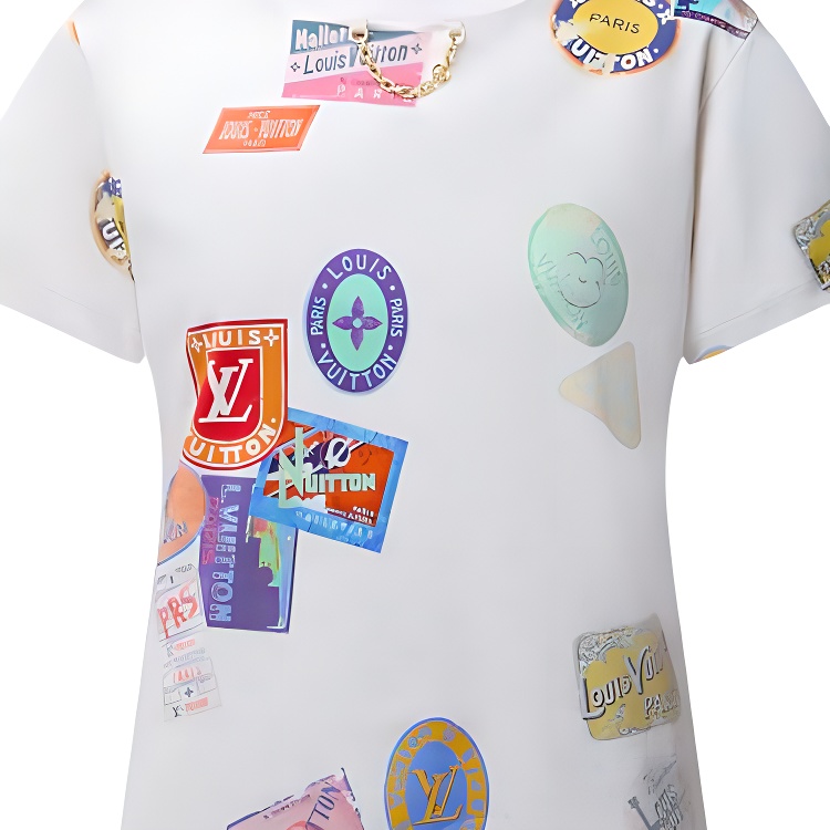 (Women) LOUIS VUITTON Floral Applique Print White T-Shirt SS25  Regular Fit 22141628 圖 6