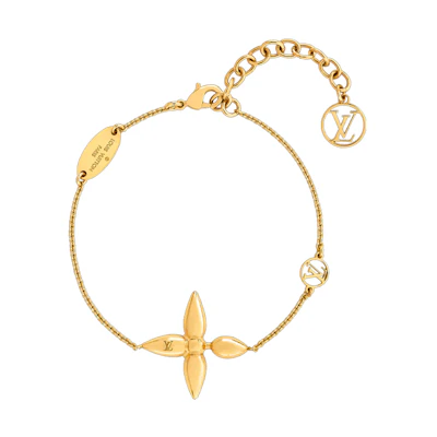 (Women) LOUIS VUITTON Floral Charm Metal Bracelet Gold for Women M00372