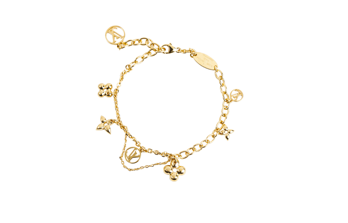 (Women) LOUIS VUITTON Floral Logo Gold Metal Bracelet M64858 圖 2