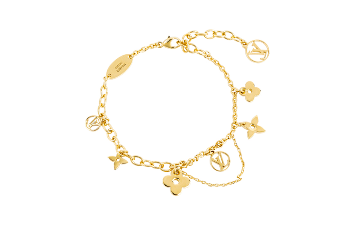 (Women) LOUIS VUITTON Floral Logo Gold Metal Bracelet M64858 圖 3