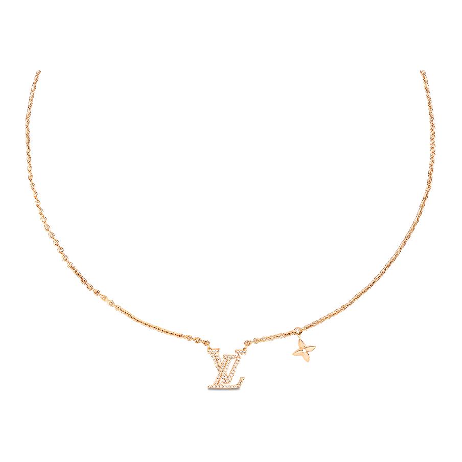 (Women) LOUIS VUITTON Floral Logo Pendant Necklace for Women in Rose Gold. M00985