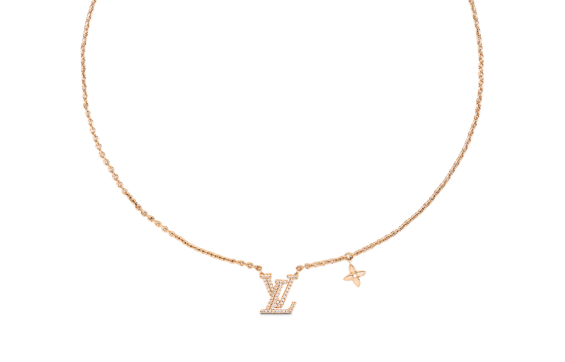 (Women) LOUIS VUITTON Floral Logo Pendant Necklace for Women in Rose Gold. M00985 圖 2
