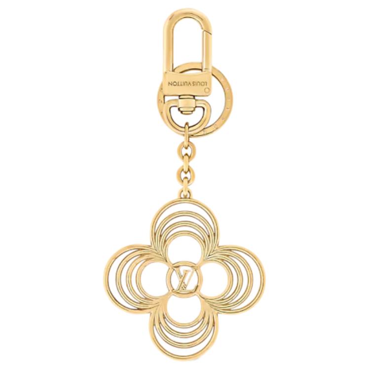 (Women) Louis Vuitton Floral Metal Keychain Gold for Women. M02798