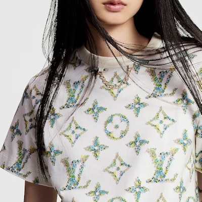 (Women) LOUIS VUITTON Floral Monogram Crewneck T-Shirt SS24 White Tee. 1AFGRS Purchase (Women) LOUIS VUITTON Floral Monogram Crewneck T-Shirt SS24 White Tee. 1AFGRS