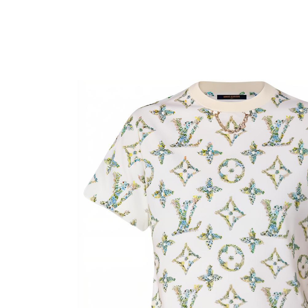 Details for (W) Kaos LOUIS VUITTON Monogram Bunga Crewneck SS24 Putih. 1AFGRS