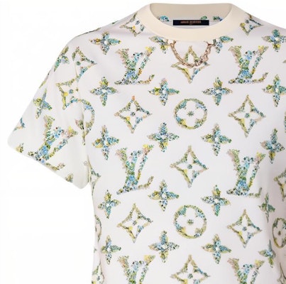 (Women) LOUIS VUITTON Floral Monogram Crewneck T-Shirt SS24 White Tee. 1AFGRS Details for (Women) LOUIS VUITTON Floral Monogram Crewneck T-Shirt SS24 White Tee. 1AFGRS