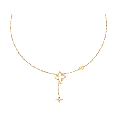 (Women) Louis Vuitton Floral Pattern Gold Necklace for Women - Gold Color. M01234