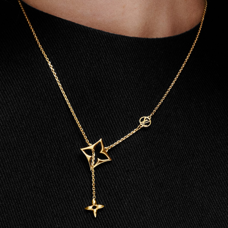 (Women) Louis Vuitton Floral Pattern Gold Necklace for Women - Gold Color. M01234 圖 5