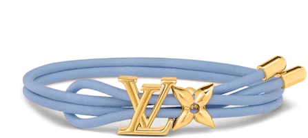 (Women) LOUIS VUITTON Floral Pattern Metallic Calfskin Leather Bracelet Women Blue. M8531Z (Women) LOUIS VUITTON Floral Pattern Metallic Calfskin Leather Bracelet Women Blue. M8531Z